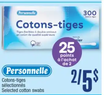 Jean Coutu PERSONNELLE Selected cotton swabs offer