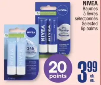 Jean Coutu NIVEA Selected lip balms offer