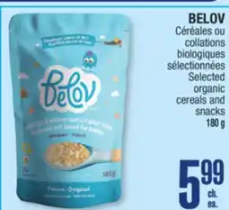 Jean Coutu BELOV Selected organic cereals and snacks 180 g offer