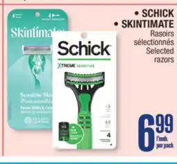 Jean Coutu SCHICK, SKINTIMATE Selected razors offer