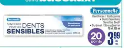 Jean Coutu Personnelle Toothpastes Sensitive Teeth, StrongEnamel offer