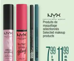 Jean Coutu NYX Selected makeup products offer