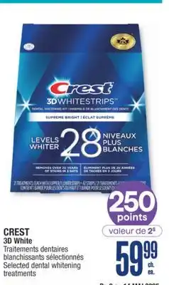 Jean Coutu CREST 3D White Selected dental whitening treatments offer