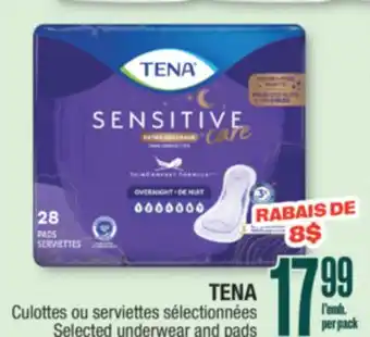 Jean Coutu TENA Selected underwear and pads offer