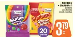 Jean Coutu SKITTLES, STARBURST Selected candies offer