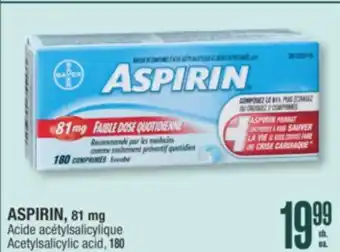 Jean Coutu ASPIRIN, 81 mg Acetylsalicylic acid offer