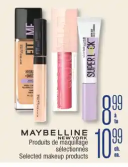 Jean Coutu MAYBELLINE Selected makeup products offer