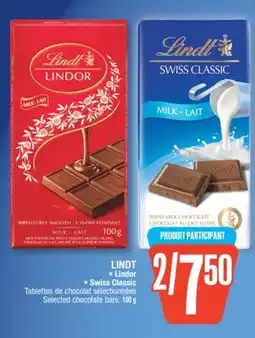 Jean Coutu LINDT Selected chocolate bars offer