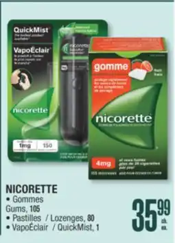 Jean Coutu NICORETTE • Gums, 105 Lozenges, 80 • QuickMist, 1 offer
