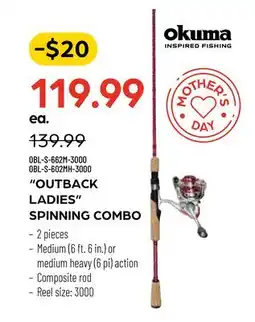 Pronature OKUMA OUTBACK LADIES SPINNING COMBO offer