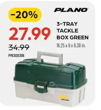 Pronature PLANO 3 TRAY TACKLE BOX GREEN offer