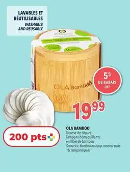 Familiprix OLA BAMBOO Starter kit, Bamboo makeup remover pads 16 pads offer