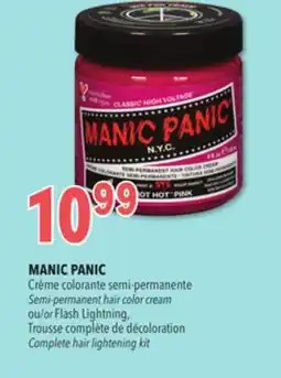 Familiprix MANIC PANIC Semi-permanent hair color cream or Flash Lightning, Complete hair lightening kit offer
