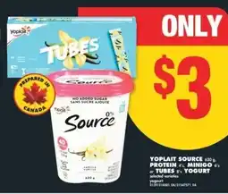 No Frills Yoplait source,protein, minigo or tubes yogurt offer