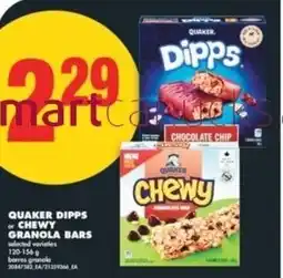 No Frills Quaker dipps or chewy granola bars offer