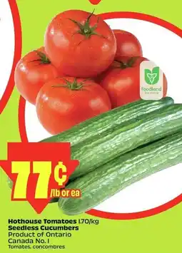 FreshCo Hothouse tomatoes seedless cucumbers offer