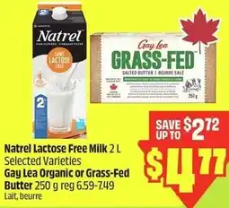 FreshCo Natrel Lactose Free Milk Gay Lea organic or grass-fed butter offer