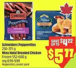 FreshCo Schneiders pepperettes mina halal breaded chicken offer