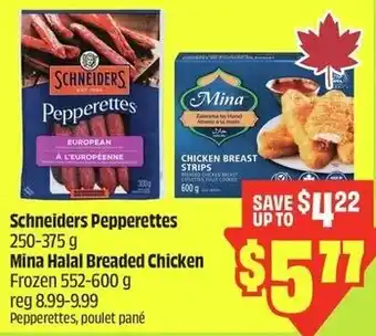 FreshCo Schneiders pepperettes mina halal breaded chicken offer