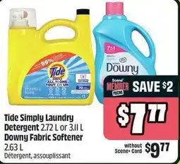 FreshCo Tide simply laundry detergent or downy fabric softener offer