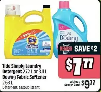 FreshCo Tide simply laundry detergent or downy fabric softener offer