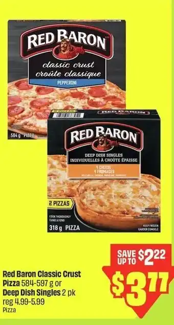 FreshCo Red baron classic crust pizza or deep dish singles offer
