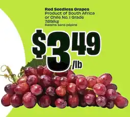 FreshCo Red seedless grapes offer