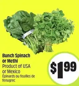 FreshCo Bunch spinach or methi offer
