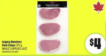 FreshCo Legacy boneless pork chops offer