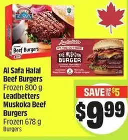 FreshCo Al safa halal beef burgers frozen leadbetters muskoka beef burgers offer