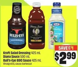 FreshCo Kraft salad dressing diana sauce bull's-eye bbq sauce offer