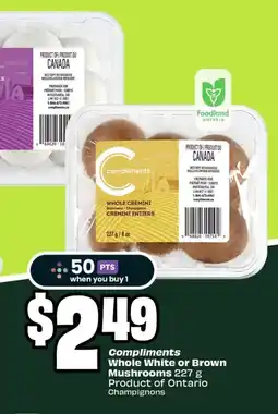 FreshCo Compliments whole white or brown mushrooms offer
