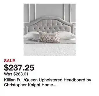 Bed Bath & Beyond Killian Full/Queen Upholstered Headboard by Christopher Knight Home - Light Grey offer