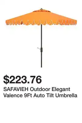 Bed Bath & Beyond SAFAVIEH Outdoor Elegant Valence 9Ft Auto Tilt Umbrella offer