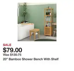 Bed Bath & Beyond 20 Bamboo Shower Bench With Shelf offer