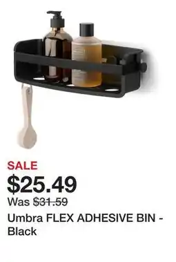 Bed Bath & Beyond Umbra FLEX ADHESIVE BIN - Black offer