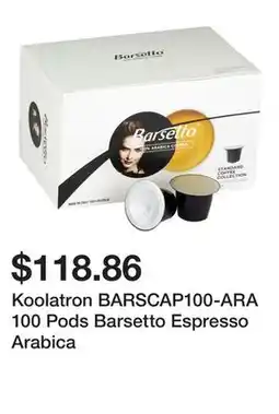 Bed Bath & Beyond Koolatron BARSCAP100-ARA 100 Pods Barsetto Espresso Arabica offer