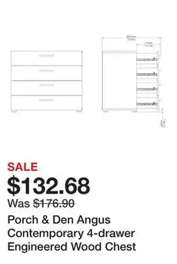 Bed Bath & Beyond Porch & Den Angus Contemporary 4-drawer Engineered Wood Chest offer