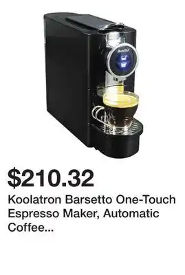 Bed Bath & Beyond Koolatron Barsetto One-Touch Espresso Maker, Automatic Coffee Machine, Black offer