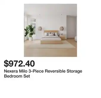 Bed Bath & Beyond Nexera Milo 3-Piece Reversible Storage Bedroom Set offer