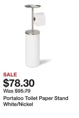 Bed Bath & Beyond Portaloo Toilet Paper Stand White/Nickel offer