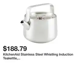 Bed Bath & Beyond KitchenAid Stainless Steel Whistling Induction Teakettle, 1.9-Quart, Brushed Stainless Steel offer