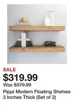 Wayfair Pippi Modern Floating Shelves 3 Inches Thick (Set of 2) offer