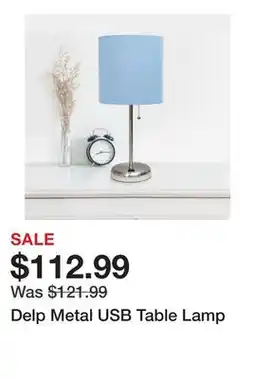 Wayfair Delp Metal USB Table Lamp offer
