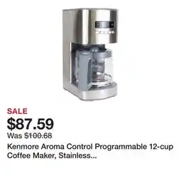 Bed Bath & Beyond Kenmore Aroma Control Programmable 12-cup Coffee Maker, Stainless Steel - 8' x 11' offer