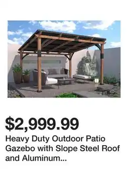 Wayfair Heavy Duty Outdoor Patio Gazebo with Slope Steel Roof and Aluminum Frame, 2,500 lbs Snow Load offer