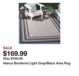 Wayfair Hance Bordered Light Gray/Black Area Rug offer