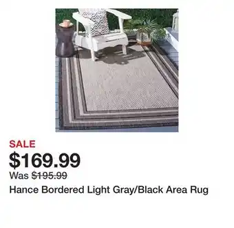 Wayfair Hance Bordered Light Gray/Black Area Rug offer