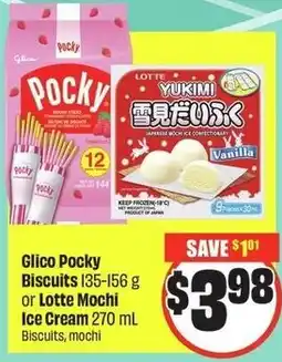 FreshCo Glico Pocky Biscuits or Lotte Mochi Ice Cream offer
