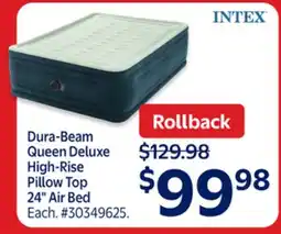 Walmart Dura-Beam Queen Deluxe High-Rise Pillow Top 24 Air Bed offer